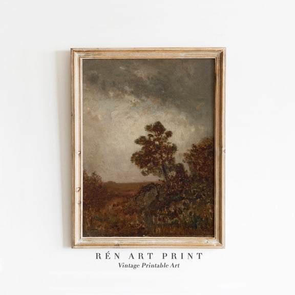 Vintage Fall Landscape Moody Scenery Art Poster, Unframed Size 24x36