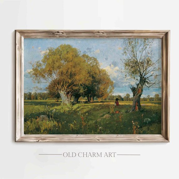 Vintage Fall Landscape : Rustic Autumn Wall Art, Unframed Poster Size 8x12