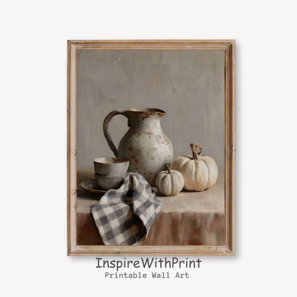 Vintage Fall Pumpkin Still Life , Rustic Fall Farmhouse Printable Moody ...