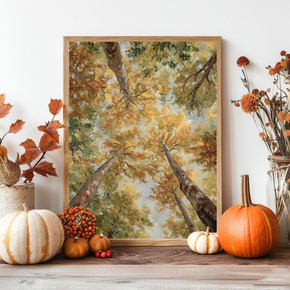 Vintage Fall Trees , Moody Autumn Printable Trees Wall Art, Farmhouse Fall Poster Autumn Cottagecore Country Landscape Wall Decor, Size 16x24 UNFFRAMED F03.1.6l504