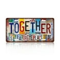 thumbnail image 1 of Vintage Family License Plate Wall Decor Metal Aluminum Sign - Together Is My Favorite Place To Be Size: 12*6 Inches, 1 of 5