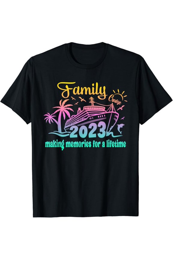 Vintage Family Trip Cruise Vacation 2023 Making Memories T-Shirt - Perfect Gifts For Everyone