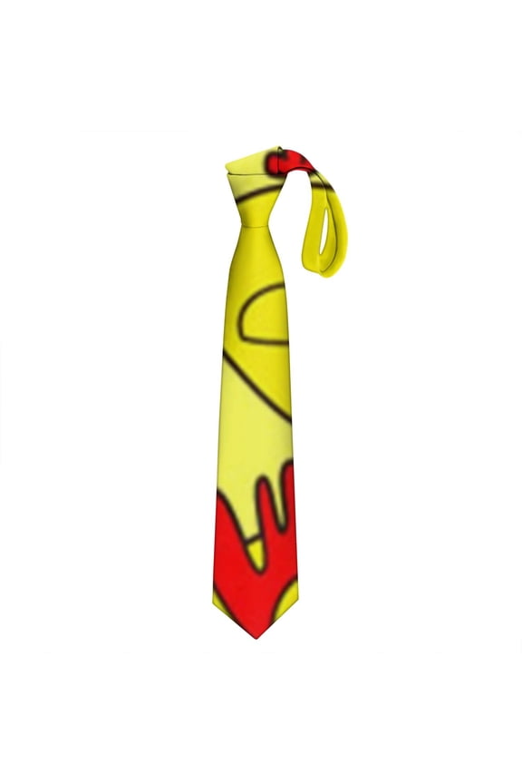 Vintage Farm Animal Cartoon Print Necktie - Smooth Satin Wedding Prom Tie for Men with Gift Box