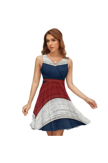 knee length dresses for ladies White Mark Women's Scoop Neck Tiered Midi Dress