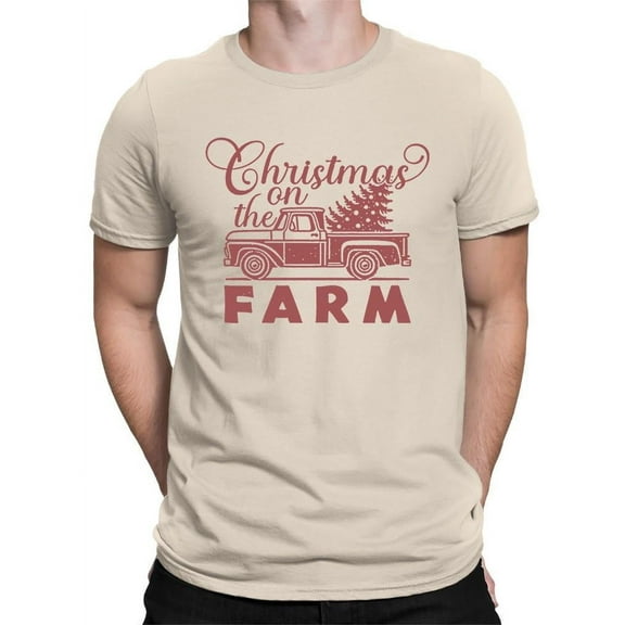 Vintage Farm Holiday Christmas T-shirt Men's