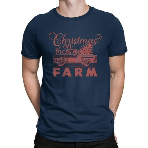 Vintage Farm Holiday Christmas T-shirt Men's
