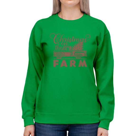 Vintage Farm Holiday Christmas Women's Sweatshirt