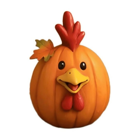 Vintage Farm Pumpkin Decorations - Resin Pumpkin Statue Cute Ornaments Suitable for Porch Garden Yard Indoor Tabletop (Hen)