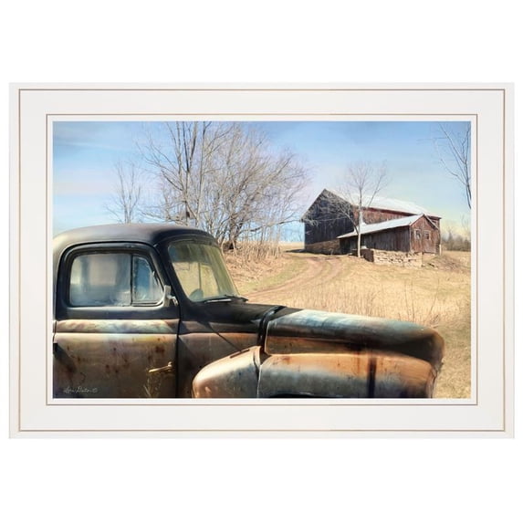 TrendyDecor4U Vintage Farm Trucks By Lori Deiter Framed Print LD1342-226G