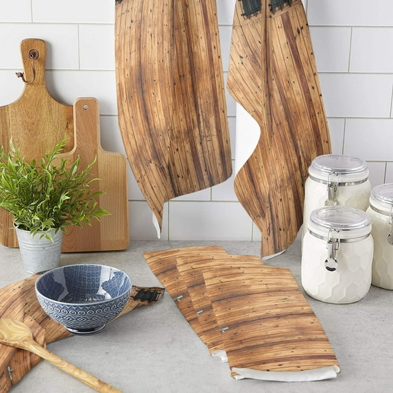 Vintage Farm Wood Door Rustic Microfiber Kitchen Hand Towel Dish Cloth Tableware Household Cleaning Towel Utensils for Kitchen