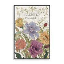 Vintage Farmer's Market Garden Black Framed Giclee Art, design by Sasha