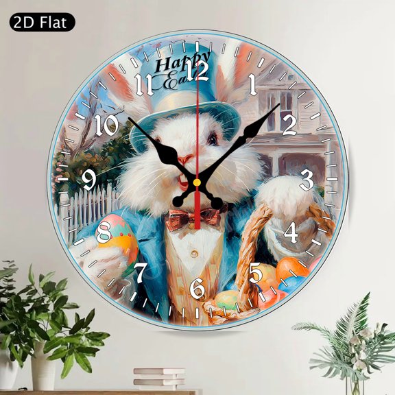 Vintage Farmer's Market Grapes Round Wall Clock Rustic Farmhouse Kitchen Decor Silent