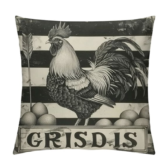 Vintage Farmhouse Animal Pillow Covers Retro Farmer's Market Truck Rooster Sheep Feed Seed Premium Poultry Farm Home Décor Throw Pillow Case Cushion Cover for Sofa