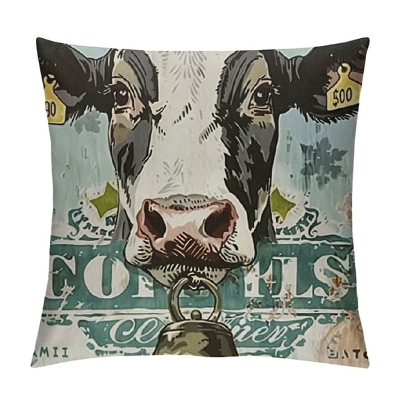 Vintage Farmhouse Animal Pillow Covers Retro Farmer's Market Truck Rooster Sheep Feed Seed Premium Poultry Farm Home Décor Throw Pillow Case Cushion Cover for Sofa