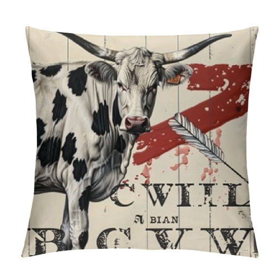 Vintage Farmhouse Animal Pillow Covers Set of Retro Farmer's Market Truck Cow Feed Seed Premium Poultry Farm Home Décor Throw Pillow Case Cushion Cover for Sofa