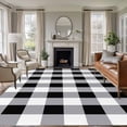 thumbnail image 1 of Vintage Farmhouse Area Rug 6x9 FT, Non Slip Living Room Throw Carpet, Black and White Checkered Washable Soft Large Floor Carpet Non-Shedding Rug for Bedroom Dining Room Play Room, 1 of 9