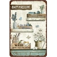 thumbnail image 1 of Vintage Farmhouse Bathroom Metal Tin Signs Rustic Flower Bathroom Decor Wall Art Country Bathroom Wall Decor 8X12 Inches, 1 of 10