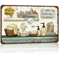 thumbnail image 1 of Vintage Farmhouse Bathroom Metal Tin Signs Rustic Flower Bathroom Decor Wall Art Country Bathroom Wall Decor 8X12 Inches, 1 of 10
