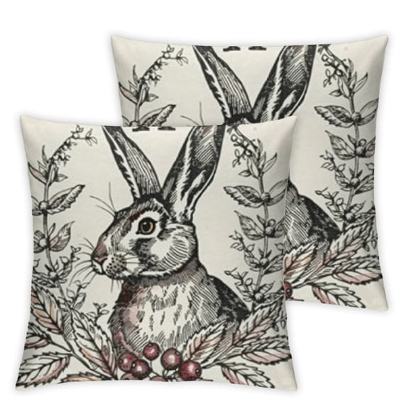 Vintage Farmhouse Bunny Throw Pillow Covers Retro Farm Rabbit Feed Home Décor Throw Pillow Case Cushion Cover (Vintage Rabbit)