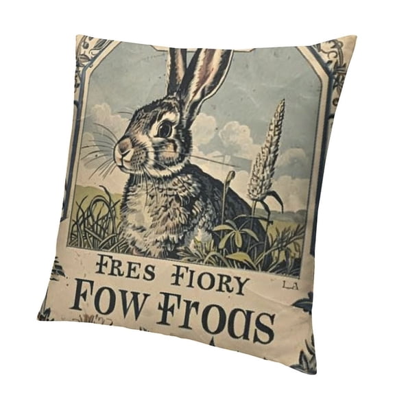 Vintage Farmhouse Bunny Throw Pillow Covers Retro Farm Rabbit Feed Home Décor Throw Pillow Case Cushion Cover
