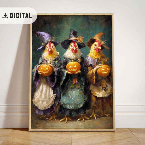 Vintage Farmhouse Chicken Art , Hen Cottagecore Wall Decor, Rooster, F094 Unframed Paper Print