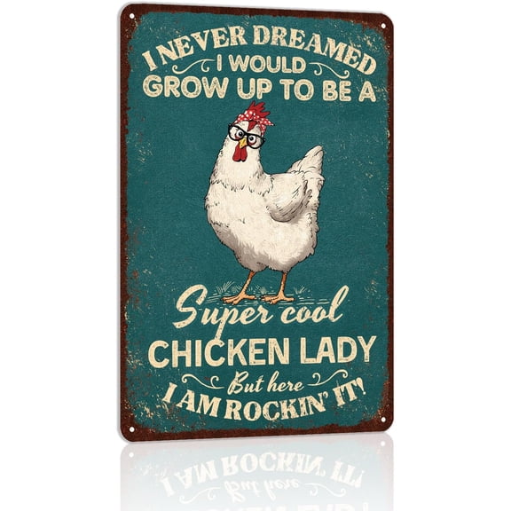 Vintage Farmhouse Chicken Coop Wall Decor Metal Tin Sign Funny Chicken Design