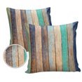 thumbnail image 1 of Vintage Farmhouse Colorful Wooden Board Outdoor Pillow Covers Set of 2, Decorative Waterproof Throw Pillow Case, Rustic Wood Texture Cotton Linen Soft Cozy Cushion Pillowcases, 1 of 5