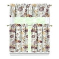 thumbnail image 1 of Vintage Farmhouse Curtains 36 Inch - 3 Panel Bohemian Wildflower Set with Rustic Floral Print, Rod Pocket Kitchen Drapes, 1 of 6