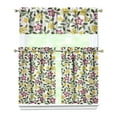 thumbnail image 1 of Vintage Farmhouse Curtains 36 Inch - 3 Panel Bohemian Wildflower Set with Rustic Floral Print, Rod Pocket Kitchen, 1 of 1