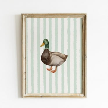 Vintage Farmhouse Duck Print, Nursery Art, Abstract Vintage Painting, Cottagecore Decor, Wall Art Wall Art, Modern Wall Decor, 8x12 UNFRAMED