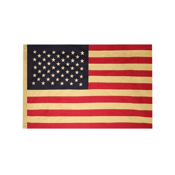 Vintage Farmhouse Elegance: 100% Cotton American Flag, Perfect for July 4th, Memorial Day, 60"x36"