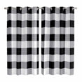 thumbnail image 1 of Vintage Farmhouse Kitchen Curtains 84 Inch Length, Black and White Checkered Grommet Top Bedroom Living Room Curtains, Light Filtering Cafe Curtain Drapes 2 Panels Set 104''x84'', 1 of 9