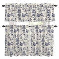thumbnail image 1 of Vintage Farmhouse Kitchen Curtains Valances and Tiers Set of 3 Woman Horse Swan Estate Pastoral Style Tier Curtains and Valance with Rod Pocket for Small Windows, 27.5"x24", 1 of 9