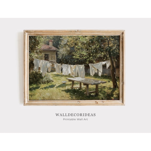 Vintage Farmhouse Laundry Room Art Country Style Rustic Home, Unframed Poster