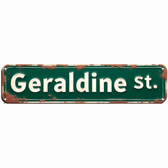 Vintage Farmhouse Metal Tin Signs 16X4 Inches Geraldine st. Sign Perfect for Garden Decor Aluminum. Vintage Garden Signs for Home Garden Greenhouse Living Room Bedroom Yard Backyard Outdoor Decor