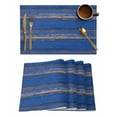 thumbnail image 1 of Vintage Farmhouse Placemats Set of 12 Abstract Blue Wood Grain Texture Heat Insulation Washable Place Mats, Rustic Non-Slip Table Mats for Dining Table Party Kitchen Decor,13x19 Inch, 1 of 4