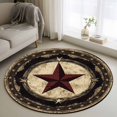 thumbnail image 1 of Vintage Farmhouse Round Area Rug 3.3 FT, Non Slip Small Entryway Kitchen Mat, Country Wesern Texas Star Retro Washable Soft Circular Rug Non-Shedding Door Mat for Bathroom Playroom Kids Room, 1 of 9