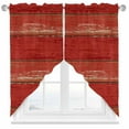 thumbnail image 1 of Vintage Farmhouse Swag Curtain Valance for Windows, Abstract Red Wood Grain Texture Window Treatments Short Swag Topper for Kitchen Windows Bathroom Bedroom, 36"x45", 1 of 8
