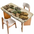 thumbnail image 1 of Vintage Farmhouse Table Cloths for 3 Foot Rectangle Tables, Retro Country Boots Flowers Leaf Book Patio Waterproof Elastic Fitted Tablecloths, Washable Rectangular Table Cover for Camping, 1 of 8