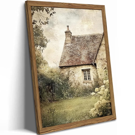 Vintage Farmhouse Wall Art, 3D Textured Natural Landscape Wall Decor, Hand-painted Sandstone Farmhouse Pattern Printed Artwork