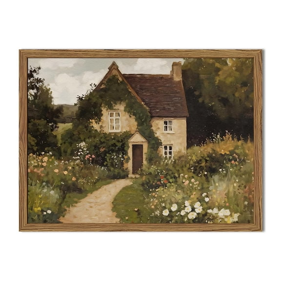 Vintage Farmhouse Wall Art, Retro Landscape Wall Decoration, 3D Textured Hand-painted Sandstone Natural Plant Farmhouse Artwork