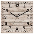 thumbnail image 1 of Vintage Farmhouse Wooden Wall Clock Silent Non Ticking, Country Retro Beige Wooden Grain Square Wall Clocks Battery Operated, Decor Clock for Home Office, Living Room, Kitchen, 10 Inch, 1 of 9