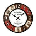 thumbnail image 1 of Vintage Farmhouse Wooden Wall Clock - Silent Quiet Movement, Tuscan Country Style with Roman Numerals & Distressed Finish, Perfect for Home, Office, or Outdoor Decor, Gift Idea, Rustic Kitchen Decor, 1 of 6