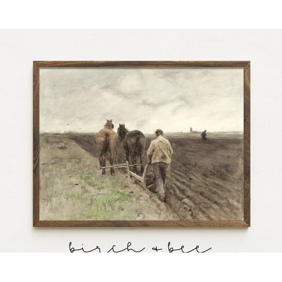 Vintage Farming Print Horse And Plow Homesteading Art #19 Wall Art, Modern Wall Decor For Living Room Bedroom, 8x12 UNFRAMED