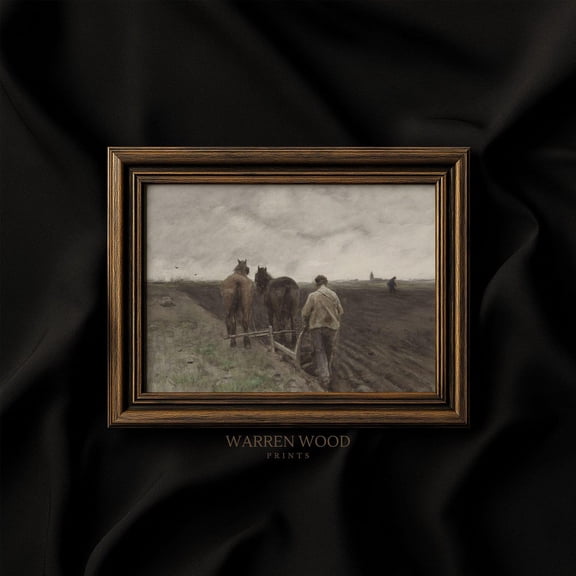 Vintage Farming Print, Rustic Farm Print, Farming Wall Art, Farmhouse Decor, Neutral Print, Calming Decor,, 18Th Century Artwork Home Decor #1623, Unframed Canvas Size 16x24