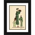 thumbnail image 1 of Vintage Fashion 11x14 Black Ornate Wood Framed with Double Matting Museum Art Print Titled - Modeles Originaur: Emerald Style, 1 of 4