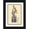 thumbnail image 1 of Vintage Fashion 11x14 Black Ornate Wood Framed with Double Matting Museum Art Print Titled - Stylish Daytime Suit and Scarf, 1 of 4