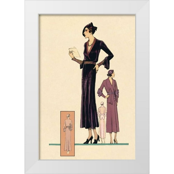 Vintage Fashion 11x14 White Modern Wood Framed Museum Art Print Titled - Modeles Originaur: For the Woman About Town