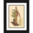 thumbnail image 1 of Vintage Fashion 13x18 Black Ornate Wood Framed with Double Matting Museum Art Print Titled - Summer Dress with Pink Wrap, 1 of 4