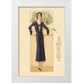 thumbnail image 1 of Vintage Fashion 13x18 White Modern Wood Framed Museum Art Print Titled - Daytime Dress in Navy, 1 of 4